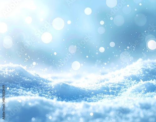 Wallpaper Mural Serene Winter Landscape with Sparkling Snow and Bokeh Lights. Torontodigital.ca