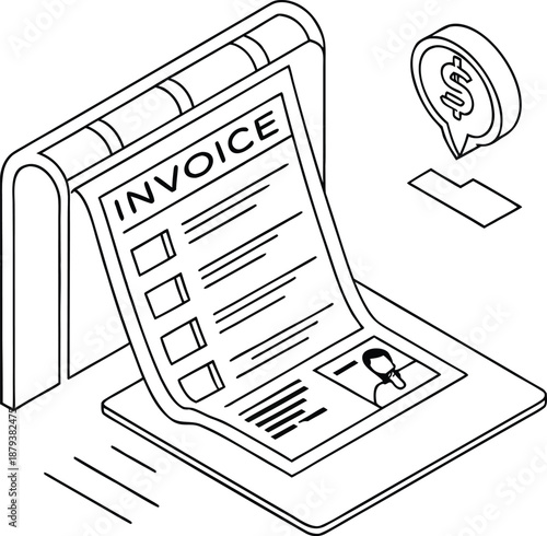 Invoice and Financial Dialogue: A detailed invoice, complete with a dollar symbol, suggests the core of financial transactions and communication of payment details. 