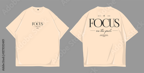Focus on the Goals Minimalist Motivational Typography Streetwear T Shirt Design