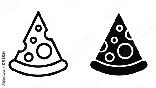 Pizza slice icon in two different styles