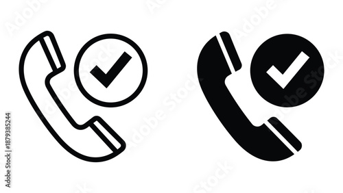 Phone icons with checkmark symbolizing approval