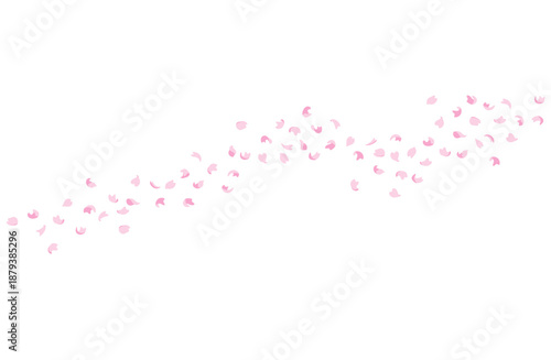 風に飛ばされる桜の花びらのイラスト
