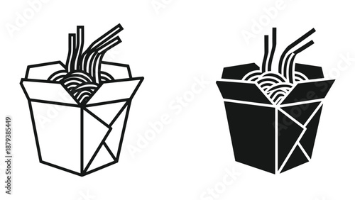 Simple illustration of noodle container