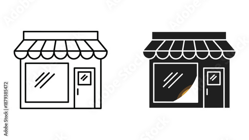 Simple storefront illustration set