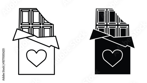 Open box with heart and cigarettes