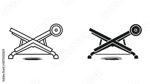 Catapult icon set with different fill styles