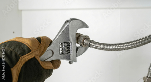 Wallpaper Mural Hand tightening flexible water hose with adjustable wrench Torontodigital.ca