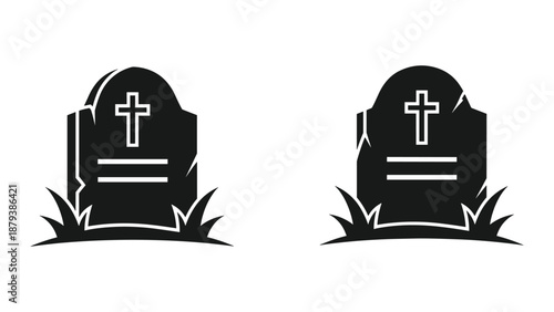 Tombstone with cross symbolizing memorial and burial ground