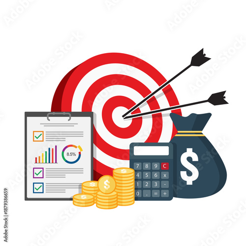 Business Financial Goal and Investment Target Concept