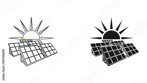 Solar panels harnessing sunlight for renewable energy
