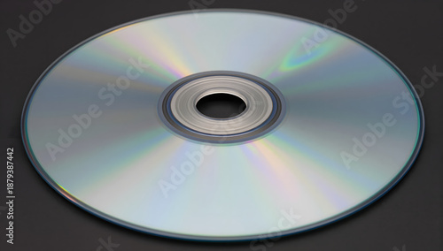 Shining Disc: A close-up shot of a CD, its surface reflecting light and showcasing its simple, yet elegant design. 