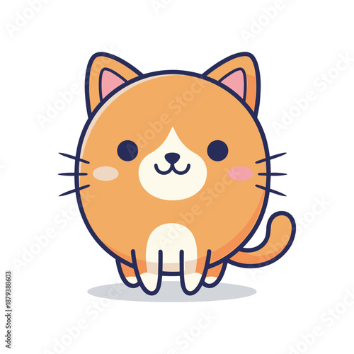 Adorable cartoon cat with sweet expression