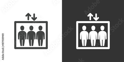 Elevator icon. Solid glyph series icon