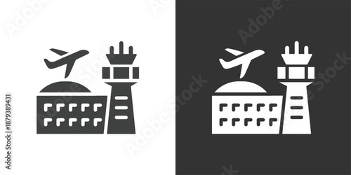 Airport icon. Solid glyph series icon