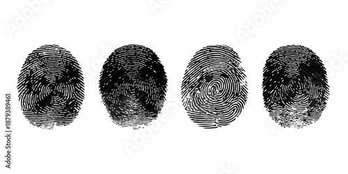 A black and white fingerprint isolated on a fresh green organic avocado stone resembling a smooth round black truffle or a natural dark rock