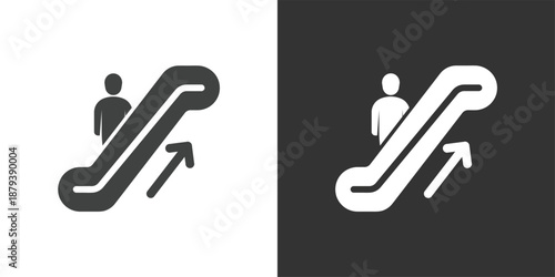 Escalator Up icon. Solid glyph series icon
