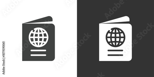 Passport icon. Solid glyph series icon