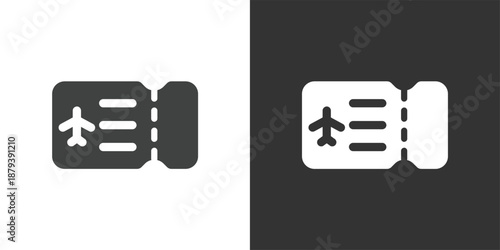 Flight Ticket icon. Solid glyph series icon