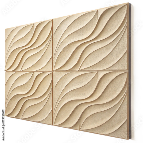A stylish wall mounted soundproof tile featuring an organic ripple design for effective acoustic treatment in modern interiors