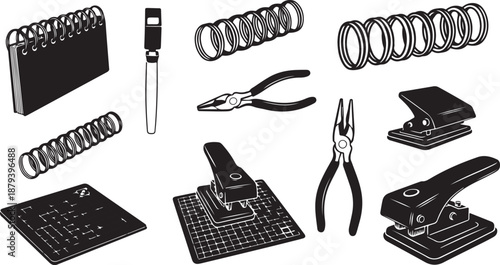 Office supplies and tools for organization and productivity work