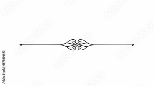 Elegant black decorative flourish line divider.