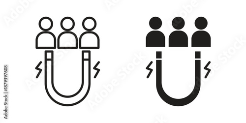 User engagement icons in black glyph and liner versions for design.