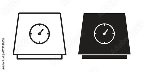 Weight scale icons in black glyph and liner versions for design.