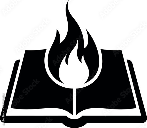 Easter sunday symbolism flame of christ rising from holy scripture