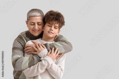 Mother and her teenage son ...