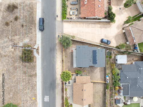 Aerial view of Wealthy Del Mar town in San Diego South California, USA. 