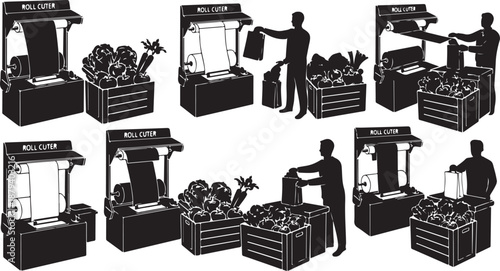 Silhouette of person operating a claw machine game