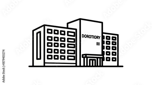 Dormitory Building Architecture Icon