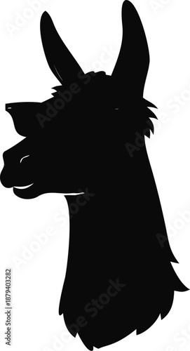 Llama Head Wearing Sunglasses Silhouette