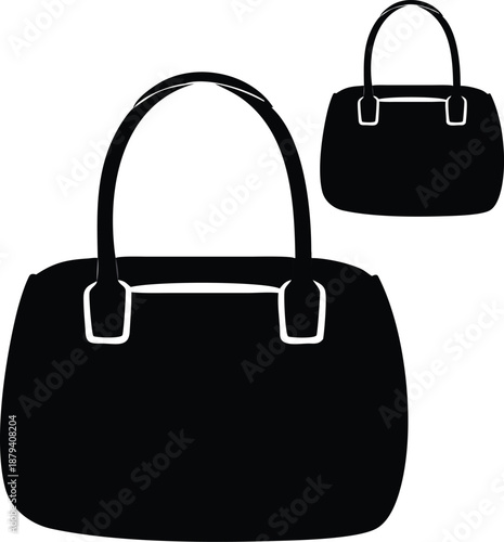 Women's Handbag Silhouette Purse Icon Vector
