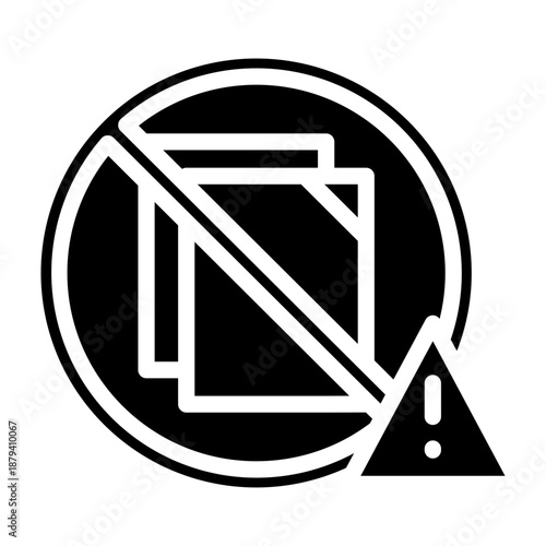 Unauthorized Copy Warning Vector Glyph Icon Design