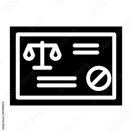 Legal Certificate Vector Glyph Icon Design