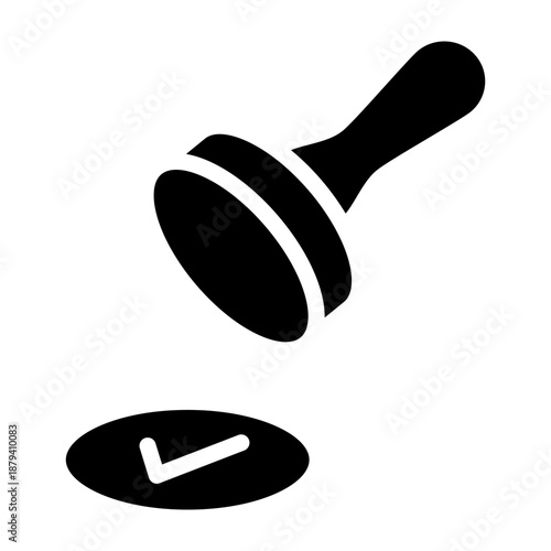 Publisher Approval Stamp Vector Glyph Icon Design