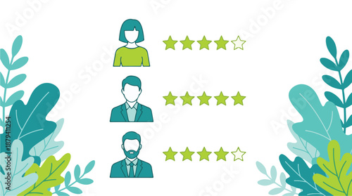 Vector illustration of customer feedback and satisfaction ratings