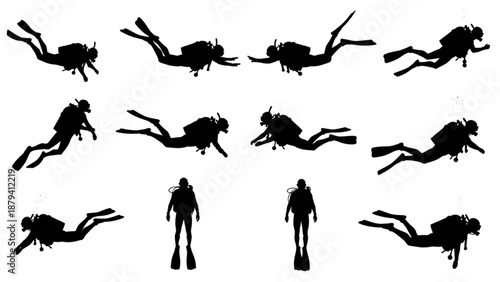 Collection of Diving Fins and Boots for Water Sports and Activities