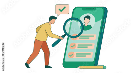 Online Profile Review and Verification Process on Smartphone
