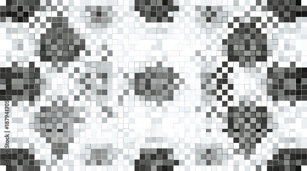 Fototapeta premium Retro pixel bitmap texture background monochrome dithered pattern 8 bit style stock vector on white background