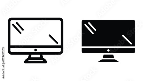 Computer monitor icon set