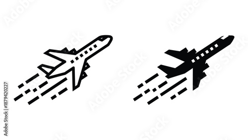 Two airplanes flying in opposite directions