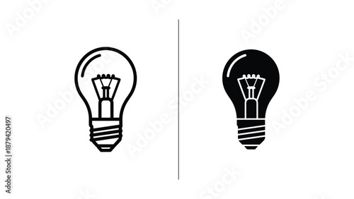 Creative idea and innovation concept with light bulb