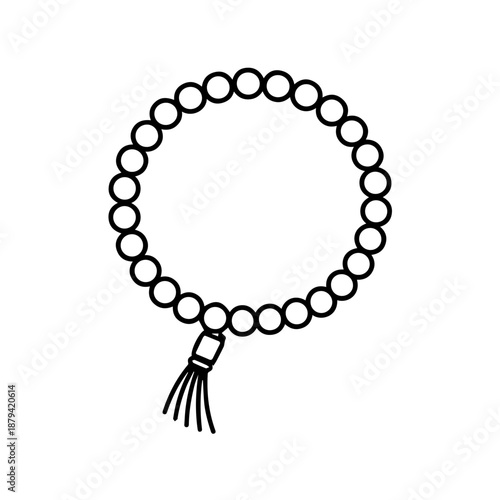 Circular Tasbih Icon Representing Continuous Remembrance of Allah in Islamic Prayer