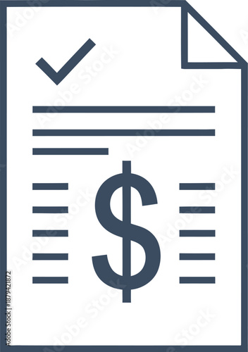Invoice billing document icon, vector style