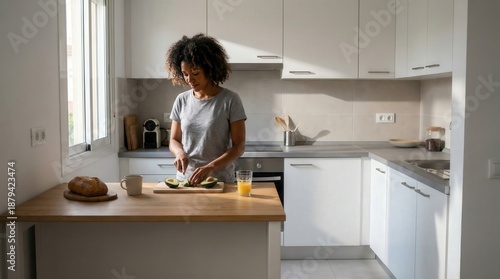 Morning Routine in a Modern Kitchen