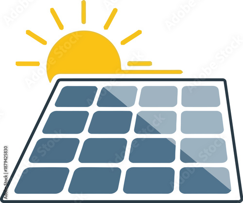 Solar panel icon, vector style