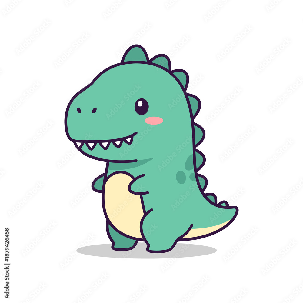 Fototapeta premium Adorable Cartoon Dinosaur Character Illustration