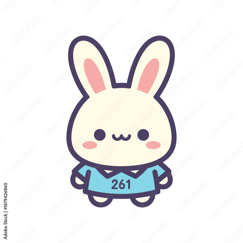 Obraz premium Cute Cartoon Bunny Character Illustration